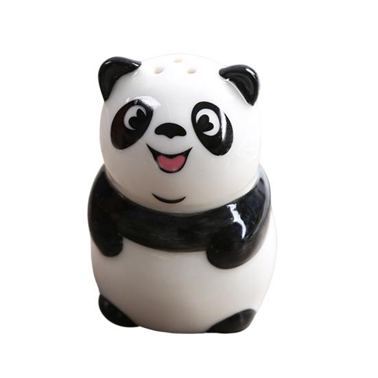 Yousheng Ceramic Red Panda Seasoning Jar Salt Pepper Storage Container Kitchen Salt Shaker Pepper Storage Bottle Salt Container