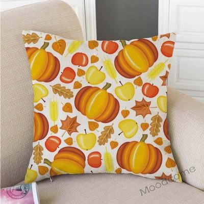Gold Autumn Fall Pumpkin Harvest Art Thanksgiving Day Decoration Throw Pillow Car Pillow Case Cotton Linen Sofa Cushion Covers