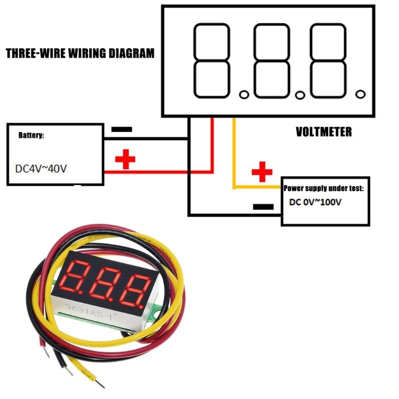 Compact 0.36 Inch Voltages Meter with Three Wire Designs Voltages Monitors for Accurate Measurements In Various Devices