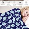 Cute Manatee Pattern - Blue Underwater Pattern Throw Blanket Single Blanket Fashion Sofa Blankets Luxury Designer Blanket