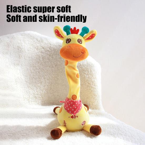 Musical Giraffe Toy with LED Lights Sings Dances Repeats What You Say Plush Giraffe Toy Baby Glowing Dancing Talking Stuffed