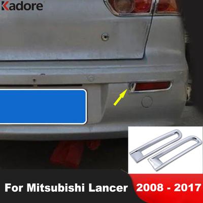 For Mitsubishi Lancer Lancer X Lancer Evo 2018-2014 Chrome Car Rear Fog Light Lamp Cover Trim Tail Fogligts Trims Accessories