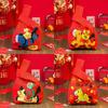 Year Of The Horse Red Knot Wrist Handbag Cartoon Mascot Pony Knitted Candy Tote Bag Reusable Shopping Bag Gift Packaging Bag