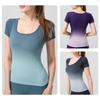 Yoga Clothes Short Sleeves Gradual Change Color Breathable Yoga Clothes Casual Quick Drying Sportswear Outdoor Fitness Clothes Women's Sports T-shirt