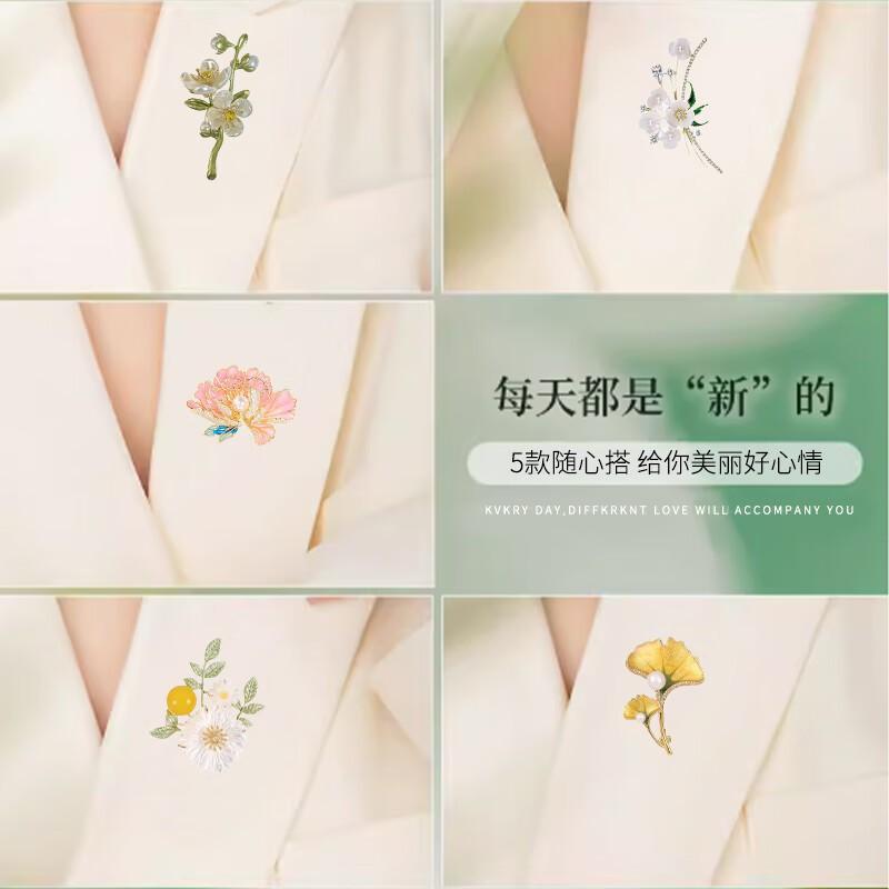 ElegantFloral Brooch Set Women Vintage-Inspired Alloy Pin Collection With Anti-Slip Function Gift Valentines Day