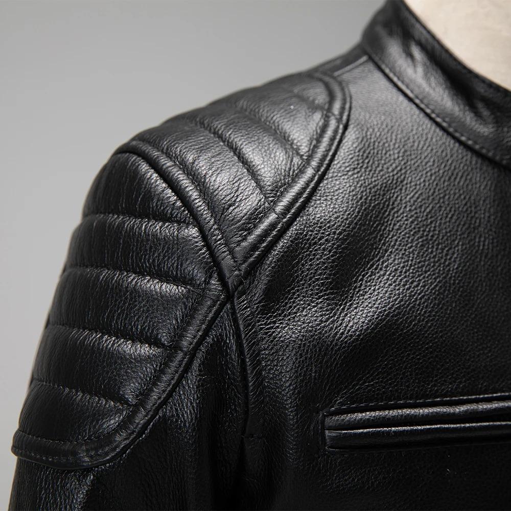 Chinesische Größe Echtes Leder Jacke Männer 100% Natürliche Rindsleder Echtes Leder Jacken Slim Fit Motorrad Jacke Mann Biker Mantel Herbst M357