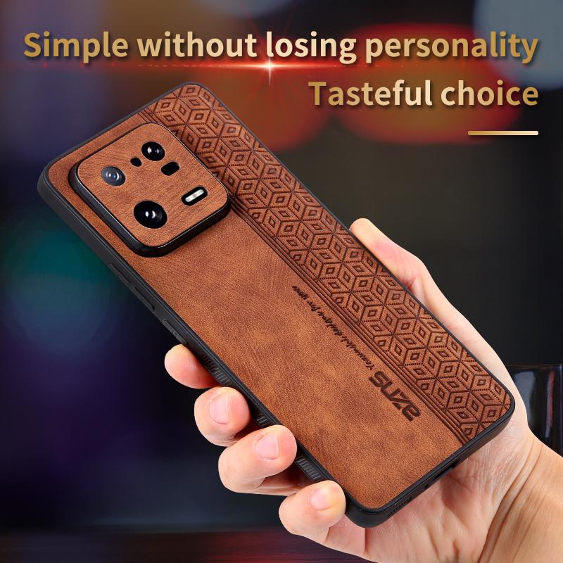 AZNS For Xiaomi 13 5G Imprinted Pattern Anti-Fading PU Leather Coated TPU Cover Anti-slip Cell Phone Case