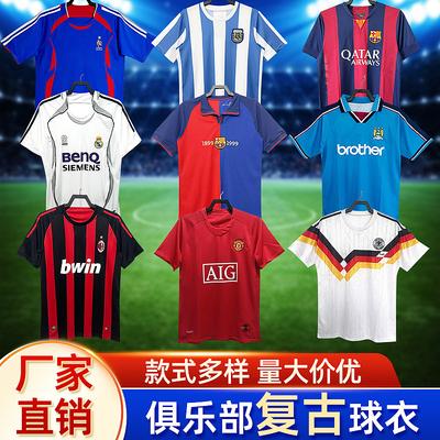 Club Retro Jersey Home and Away Retro Top Nostalgic League Champions League Short Sleeve Manchester United Red Devils Main Real Madrid