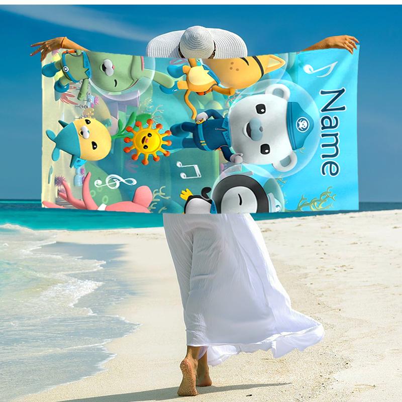 Personalized customized proof beach towel with Octonauts pattern - soft, absorbent,quick-drying,perfect swimming,camping&bathing