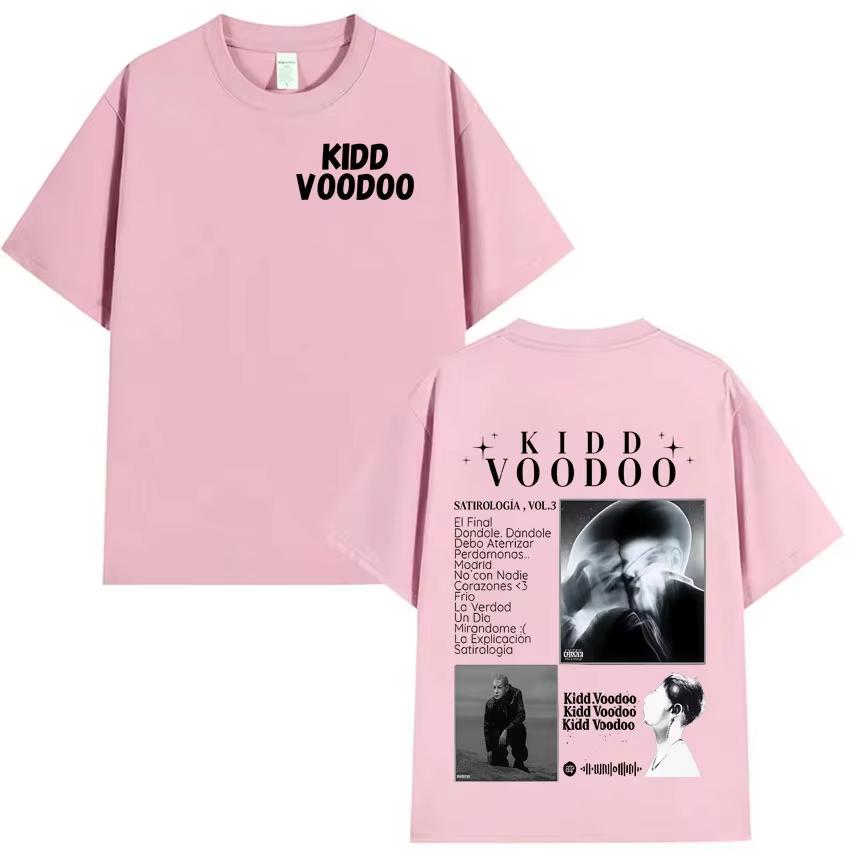 

Rapper Kidd Voodoo Satiro Tour Harajuku2026 Spring summer Double Sided Print Tshirt Mens Women Short Sleeve pure Cotton Tops L