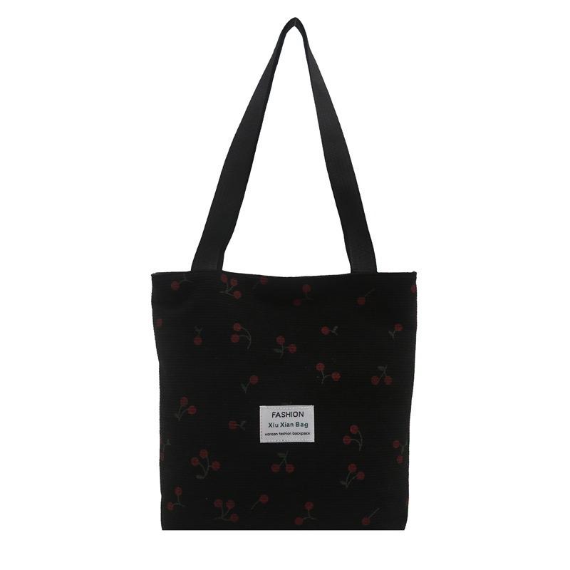 New Cherry Printed Shoulder Bag High Value Bao Ma Go Out Handheld Sundries Office Workers Shopping Bento Bag