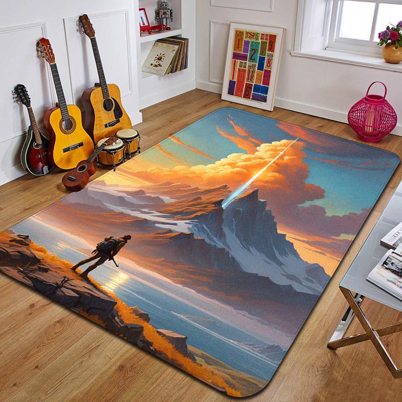 C-Mraky Tištěný Koberec Módní Podložka na Jógu Protiskluzový Koberec Dekorace Ložnice Venkovní Koberec Ložnice Narozeninový Dárek