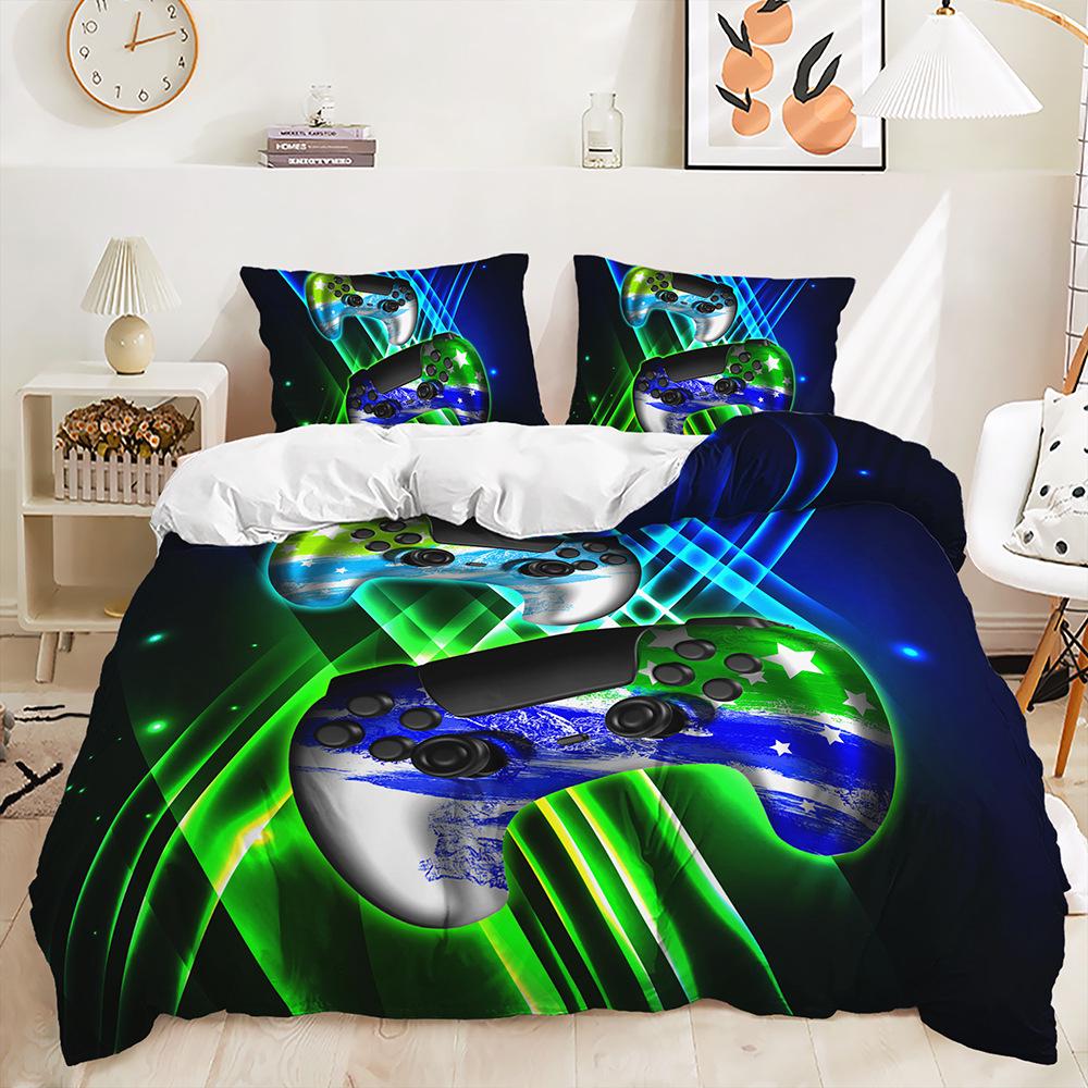 Grenzüberschreitendes Gaming-Controller-Bettbezug-Set - 3-teilige Bettwäsche für Kinderzimmer (Europäischer/Amerikanischer Stil)