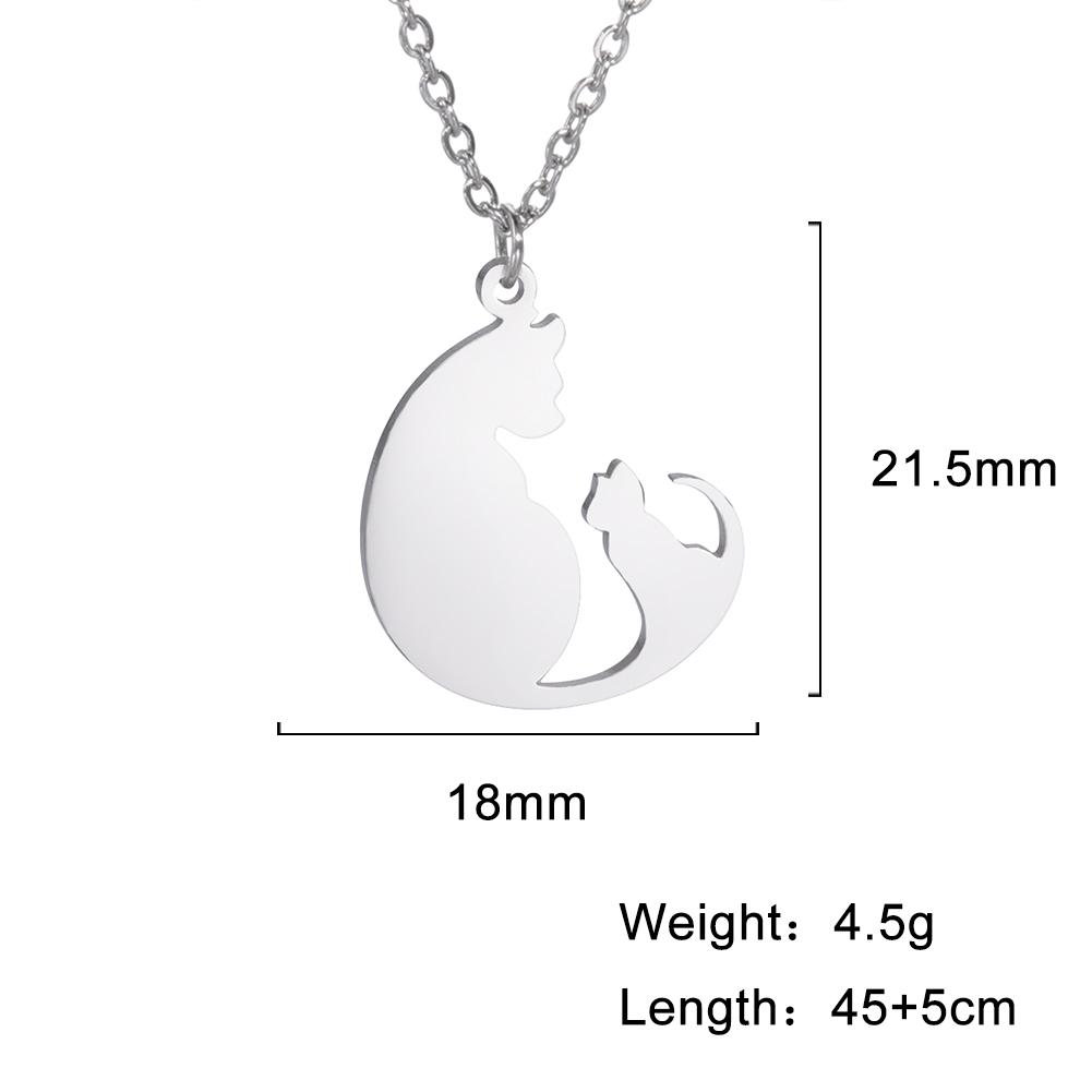 Cazador Stainless Steel Animal Pendant Necklace Cute Cat Dog Pet Whale Elephant Fish Penguin Necklaces Jewelry Gift for Women