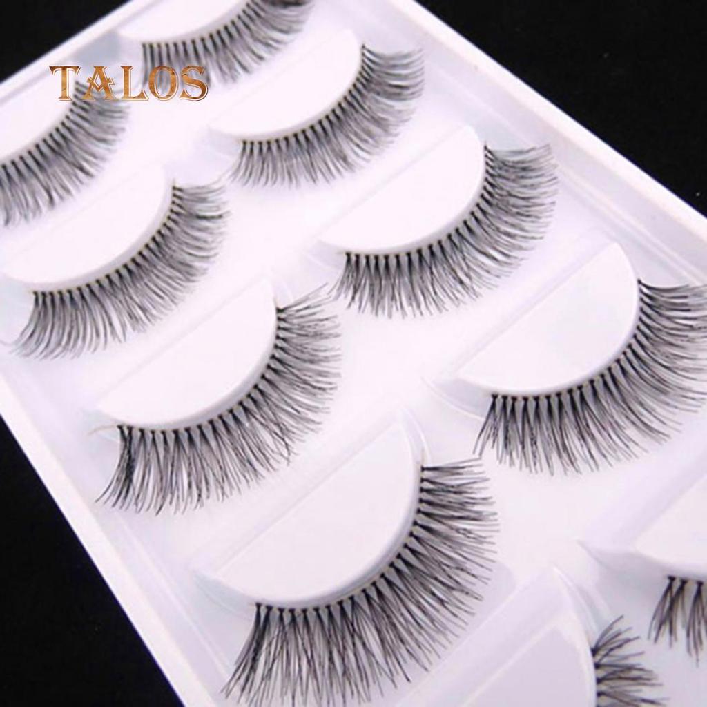 5 Par Naturliga Långa Lösögonfransar Glesa Korsade Ögonfransar Förlängning Smink Scenverktyg