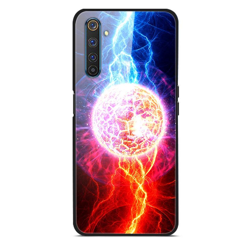 Para OPPO Realme 6 pro Fundas Vidrio Templado Cubierta Trasera del Teléfono para Realme 6pro Fundas con Parachoques de Silicona coque en Realme6 6S 6 s 6i