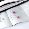Silver Earrings with Natural Ruby 4.846ct, Cubic Zirconia (2165231)
