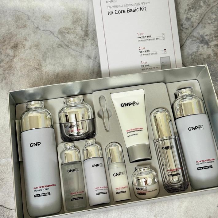 CNP Conjunto Rejuvenescedor 4P 9 itens / Anti-Idade, Hidratante, Cosméticos Coreanos, Kbeauty
