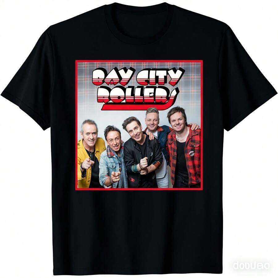 Bay City Rollers 2025 Tour Official Band TShirt Iconic Red White Logo Member Photos Unisex S S