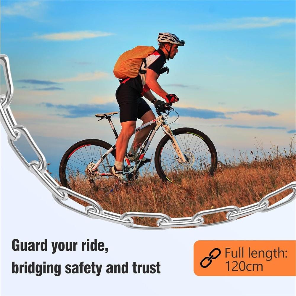 Bicycle Lock Combination, 1.2 Meters X 6mm Heavy-duty Bike Chain Lock with 5-digit Resettable Code—high-security Anti-cut Bicycle Lock