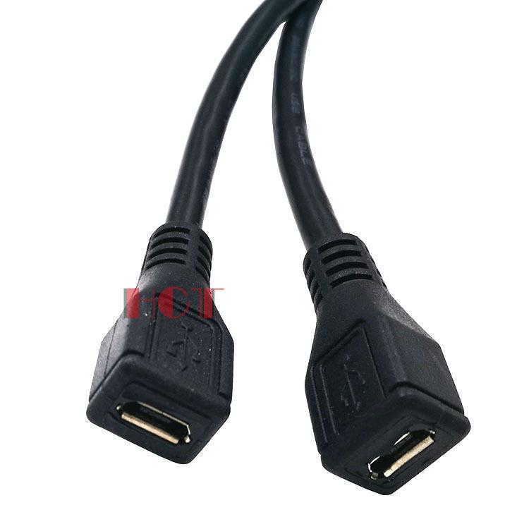 30cm Micro USB Female To Female Extension Adapter Cable