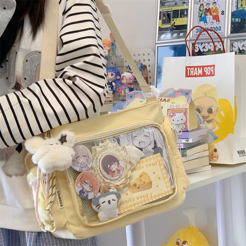 Stylish Transparent Versatile Shoulder Bag Women Fashion Crossbody Bags Large Capacity Simple College School Messenger Bag