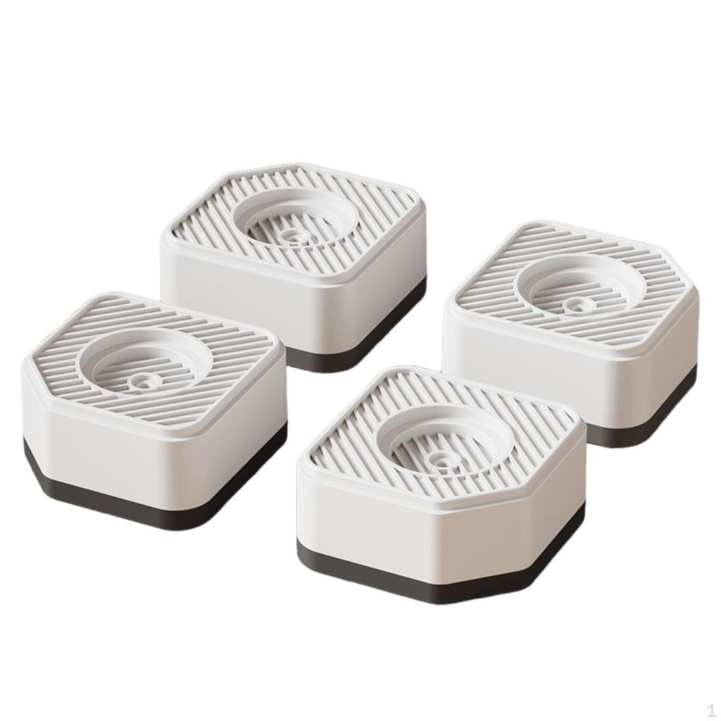 4 Pieces Appliance Support Pad Ribbed Surface AntiSlip Foot Shock Absorbing Gray 1 Layer