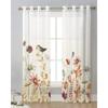 Herbstpflanze, Wildblumen, Gänseblümchen, Vogel, transparente Vorhänge, Fensterdekoration, Voile-Tüllvorhänge für Wohnzimmer, Schlafzimmer, Küche