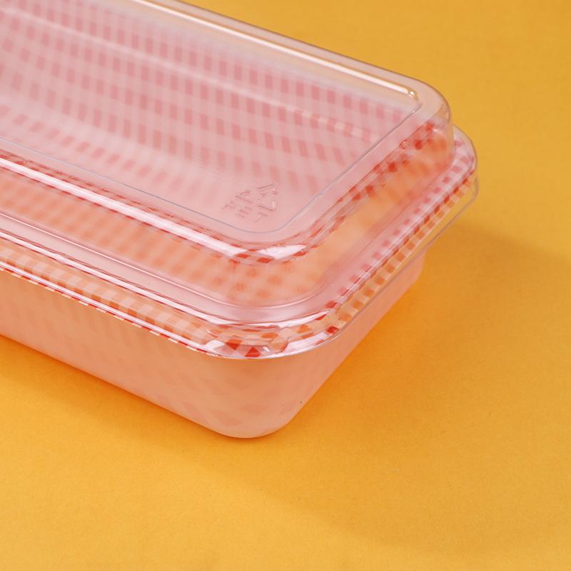 10Pcs Plaid Disposable Rectangular Plastic Packing Box With Lid Cream Cake Sale Package Box Picnic Bento Sushi Bread Containers