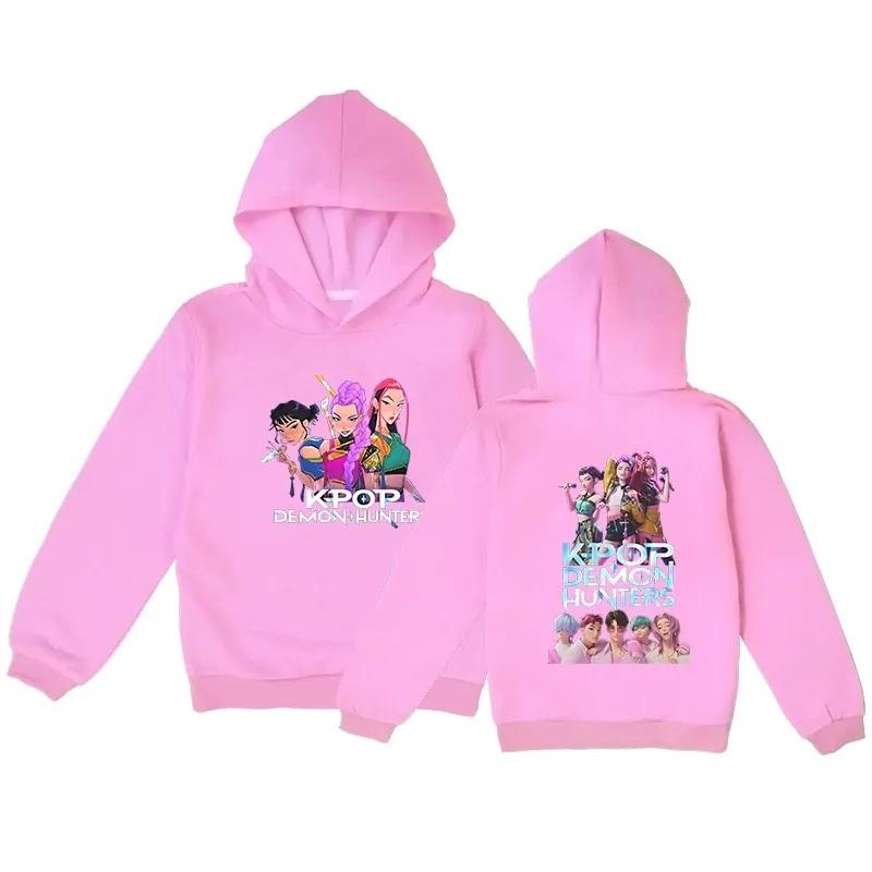 KPop Demon Hunters Soda Pop Fashion Casual Hoodies Autumn Winter Warm Sports Long Sleeved Children's Boy Hooded Sweatshirts