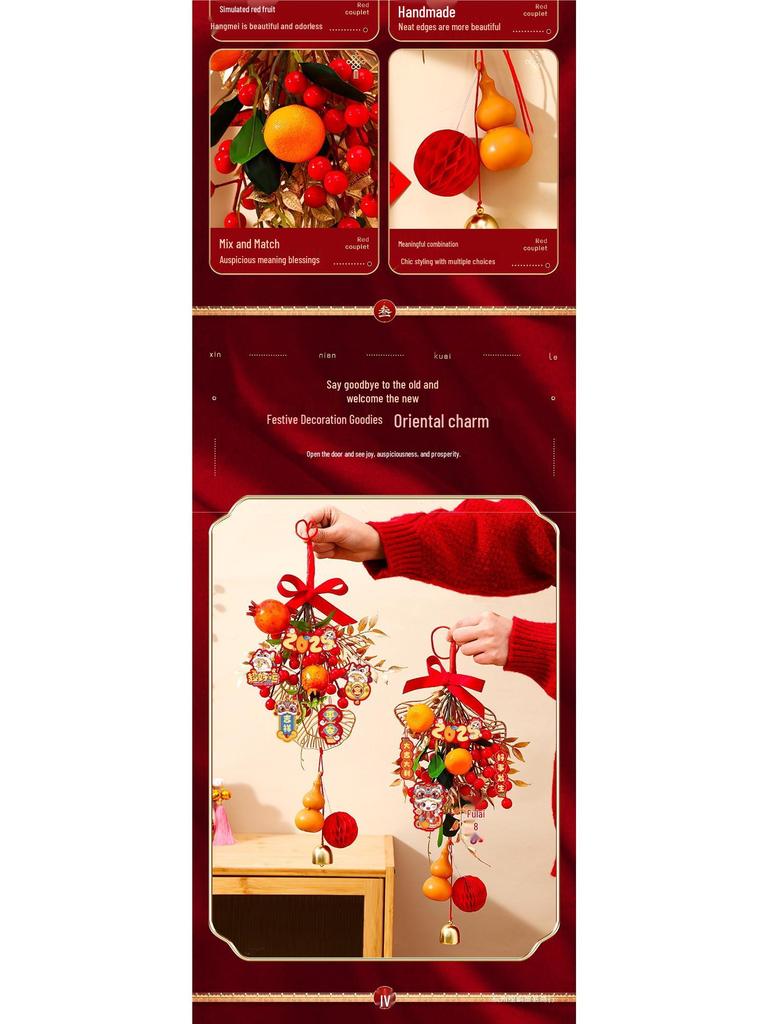 Housewarming Door Hanging: New Home Fortune Fruit String for Indoor Living Room Decor, Adds Birthday Atmosphere