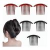 7-Prong Hair Sticks - Set of 6 (Black + Brown) - Easy Updos & Messy Buns - Secure Hold, Gentle On Skin, High-Quality Material, Effortless Styling -