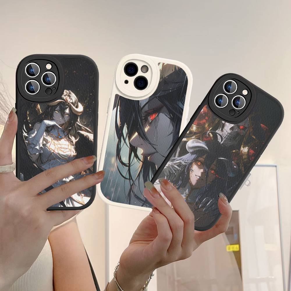 Cartoon Anime A-AlbedoS Leather Phone Case For IPhone 16 15 14 13 12 11 Pro Max Plus Shockproof Cover