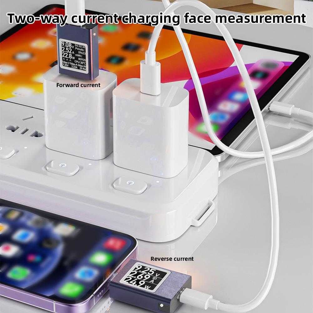 Type C Tester Charger Power Meter DC Digital Voltmeter 360 Degree Rotating Display Energy Saving Accurate Measurement