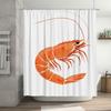 High-Quality Orange Shrimp Shower Curtain for Bathrooms Modern Home Decor Waterproof Fabric Printing Decoration