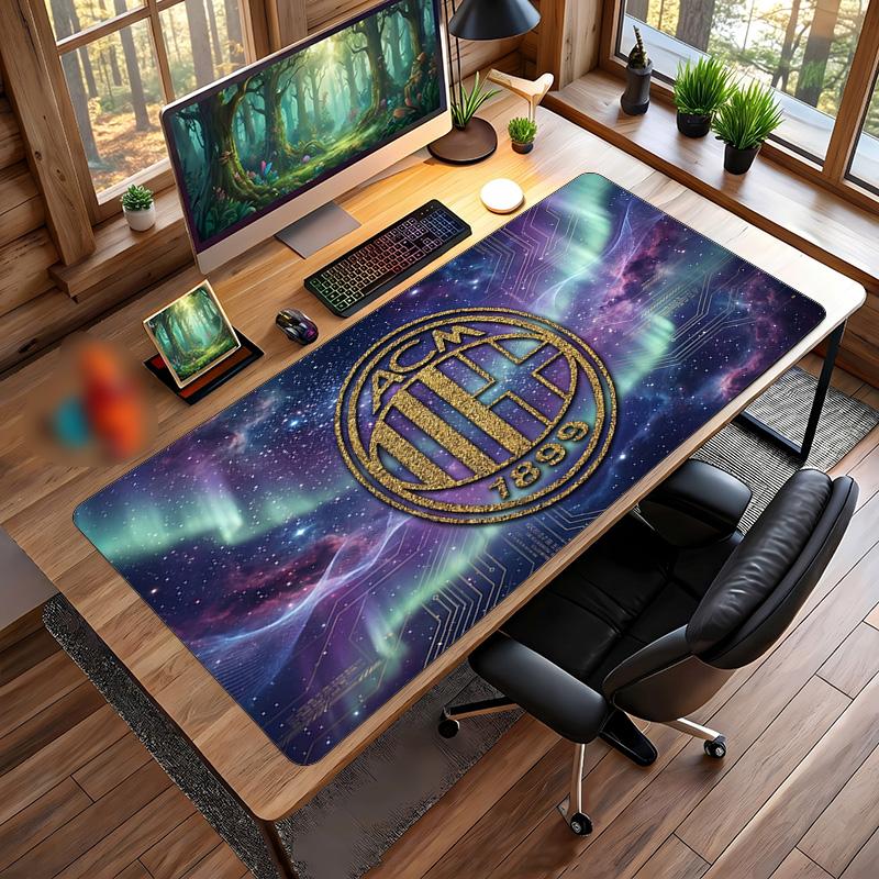 Tappetino per Mouse Grande Stampato AC Milan, Tappetino Morbido in Gomma Antiscivolo per Scrivania da Gioco per Ufficio Laptop Computer Decorazione