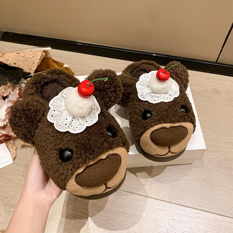 

Капибара пушистые тапочки для женщин на осень и зиму 2025, с толстой подошвой, домашние комнатные теплые тапочки из хлопка с закрытым носком 41 коричневый