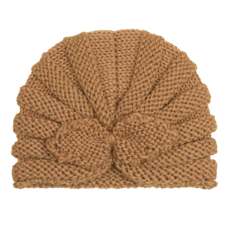 Autumn and winter new children's wool rabbit ear hat, baby solid color knitted wool hat, baby hat