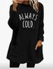 Women's European & American Style Letter Print Round Neck Loose Long Sleeve Plush Hoodie with Pockets