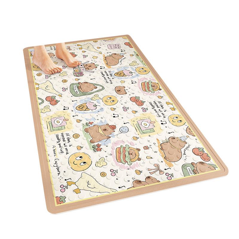 Cute Shower Room Non-Slip Floor Mat Children'S Bath Anti-Drop Suction Cup Mat Pvc Bathroom Toilet Floor Mat