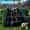 Custom Name Club Atletico Mineiro Crest Flannel Blanket, Use for Birthday/Holiday Gift, Soft Blanket for Sofa/Bed/Camping/Office, Home Decor