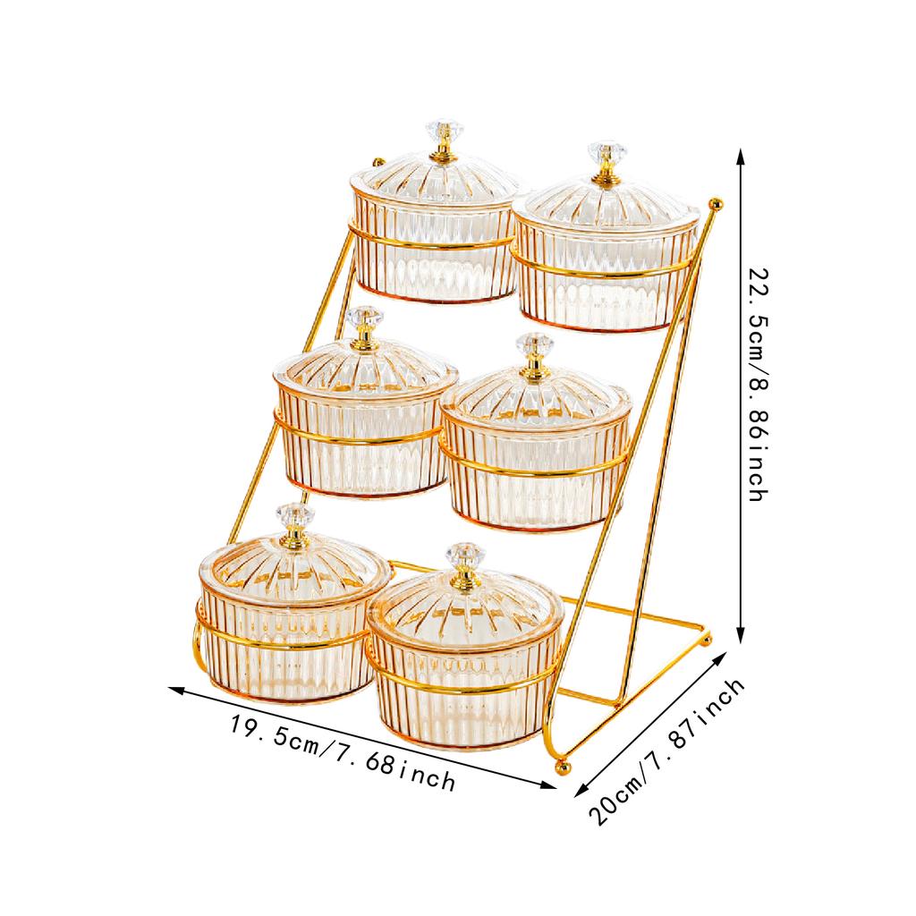 Nut and Candy Serving Tray with Lid Nordic Serving Platter 6 Snack Serving Bowls for Nuts Home Appetizer Kitchen Wedding
