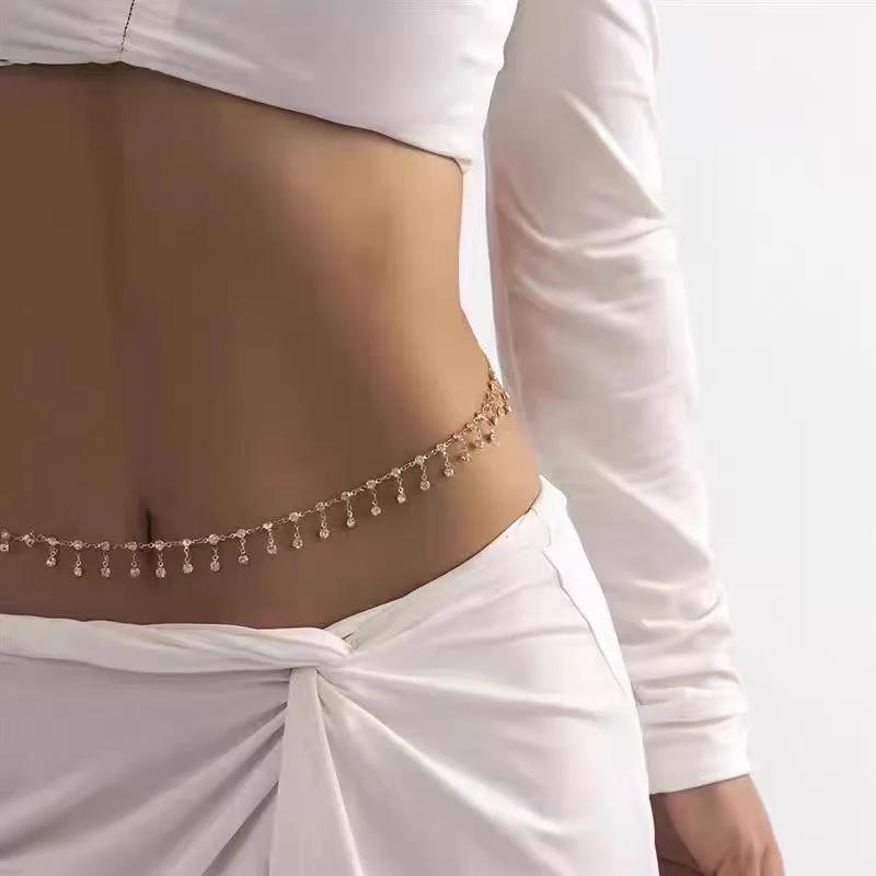 Simple Double Layer Bead Chain Ladies Waist Belly Chain Belly Belt Chain Body Jewelry Spring Summer Gifts