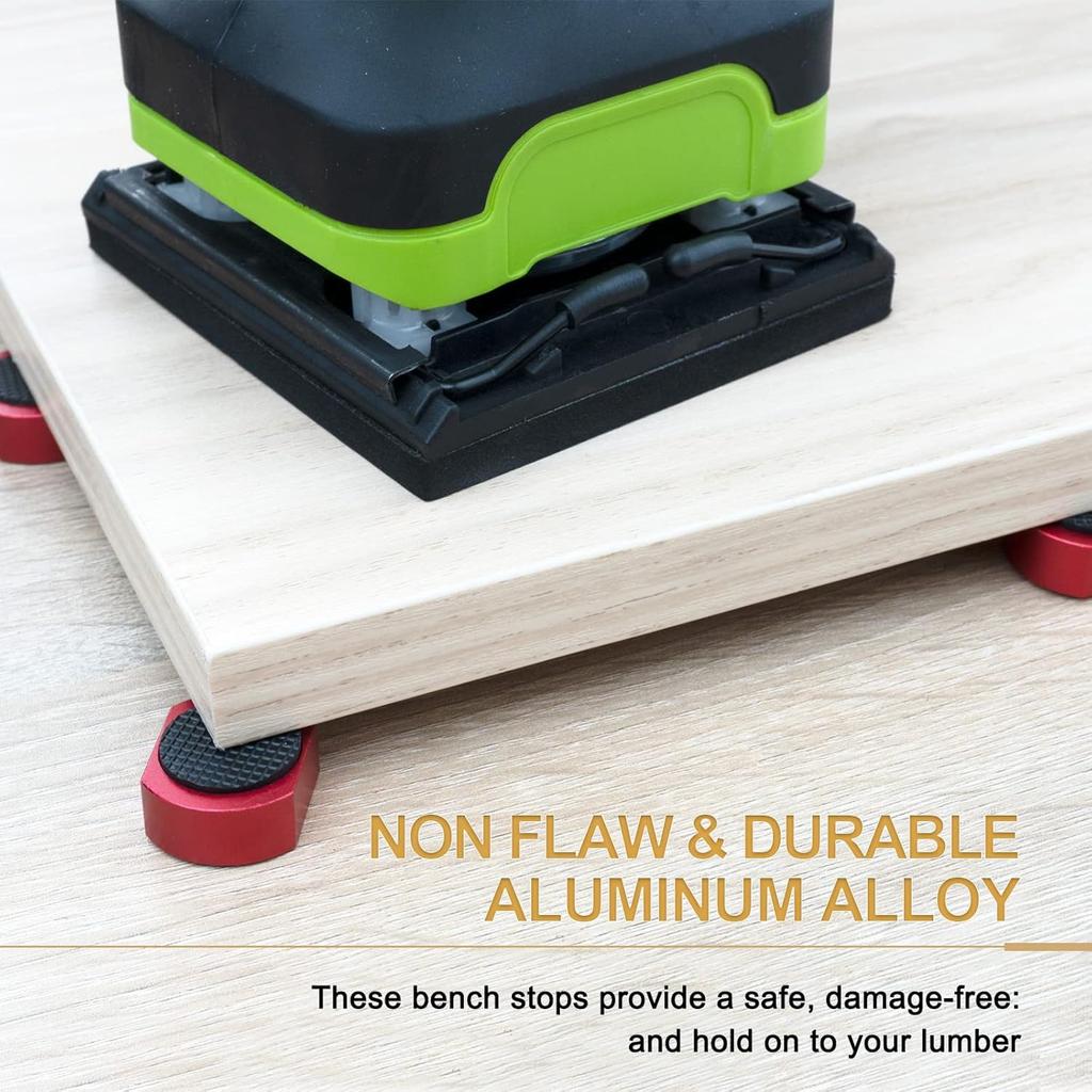 12-Pack 20mm/0.787'' Bench Dogs,Non-Slip Bench Dog Clamp Aluminum Alloy Table Stops for MFT Workbenches, Fits 0.787" Dog Holes - Professional