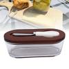 Glass   Dish with Lid Airtight   for Freshness 300ML Rectangular     for Kitchen Countertop Decor