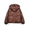 2023 Women's Short Casual Hooded Winter Down Jacket - Warm, Loose, Petite Fit, Trendy White Duck Down.