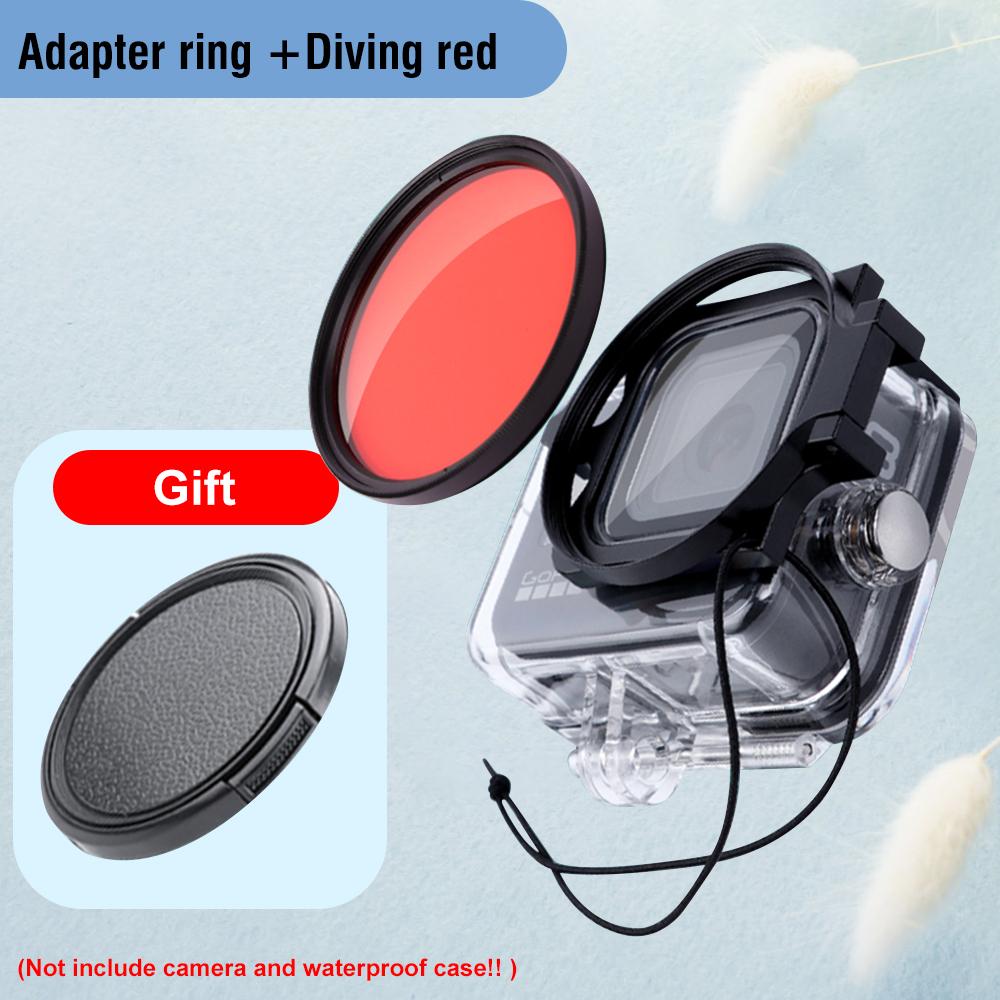 16X Macro HD Filter for GoPro 11 10 9 8 Black Waterproof Case Diving Red Purple Filter + Lens Cap + 58mm Adapter Ring