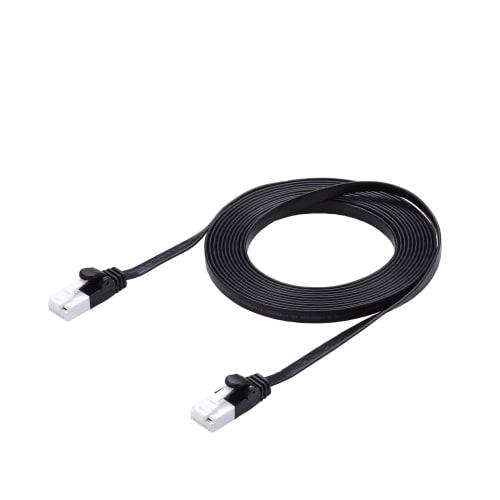 

ELECOM LAN Кабель CAT6A 3м Неламкий Роз єм із Захистом від Зламу Супер Плоский Чорний ECLD-GFATBK30