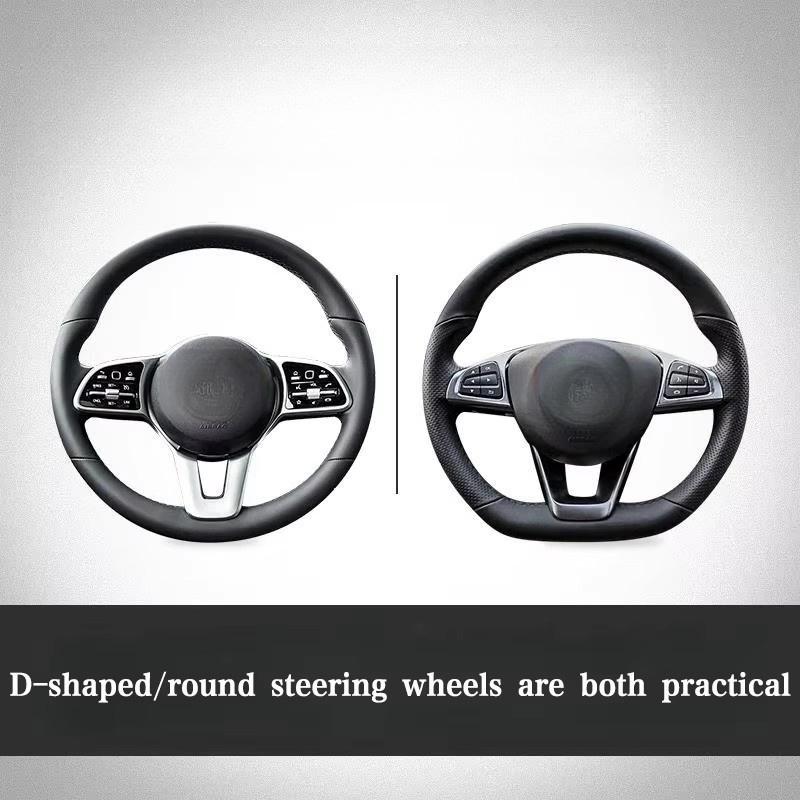 Car Hand-sewn Steering Wheel Cover For All Seasons Universal Microfiber Leather Wear-resistant Cars Accessories
