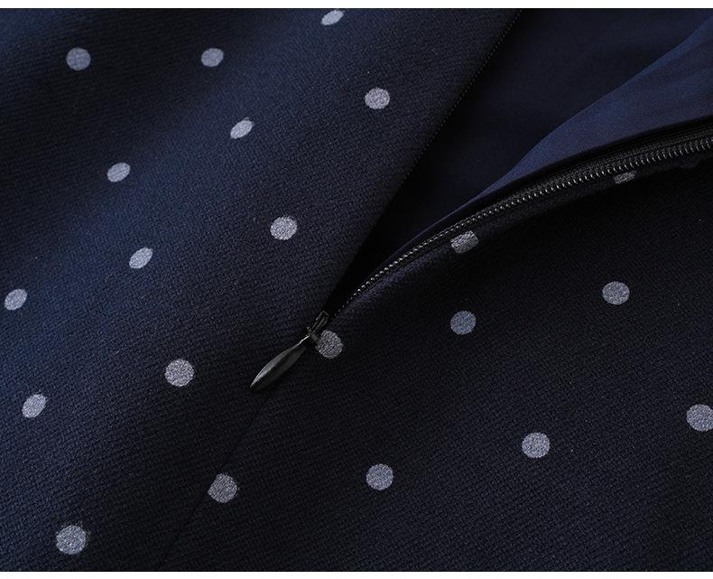 Polka Dot Woolen Mid-Length A-Line Pencil Skirt - Autumn Winter 2025 Collection